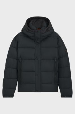Giubbotto imbottito regular fit in tessuto idrorepellente, Nero