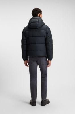 Giubbotto imbottito regular fit in tessuto idrorepellente, Nero