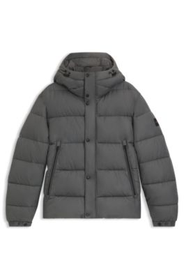 Regular-fit puffer jacket in water-repellent fabric, Grey