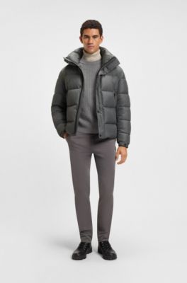 Regular-fit puffer jacket in water-repellent fabric, Grey