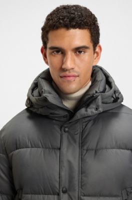 Regular-Fit-Steppjacke aus wasserabweisendem Gewebe, Grau