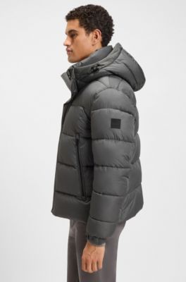 Regular-Fit-Steppjacke aus wasserabweisendem Gewebe, Grau