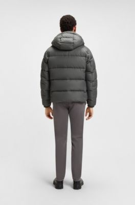 Regular-Fit-Steppjacke aus wasserabweisendem Gewebe, Grau