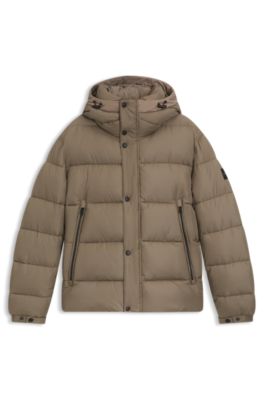 Regular-fit puffer jacket in water-repellent fabric, Light Brown