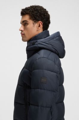 Chaqueta acolchada regular fit en tejido repelente al agua, Azul oscuro