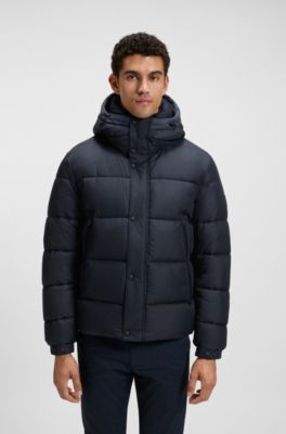 Regular-fit puffer jacket in water-repellent fabric, Dark Blue