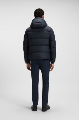 Regular-Fit-Steppjacke aus wasserabweisendem Gewebe, Dunkelblau