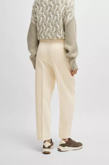 Relaxed-fit high-waisted trousers in velvet corduroy