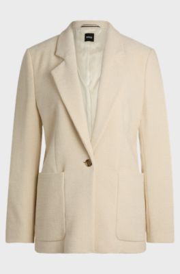 Relaxed-Fit Blazer aus Samt-Cord, Natur