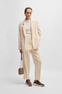 Relaxed-fit jacket in velvet corduroy, Natural