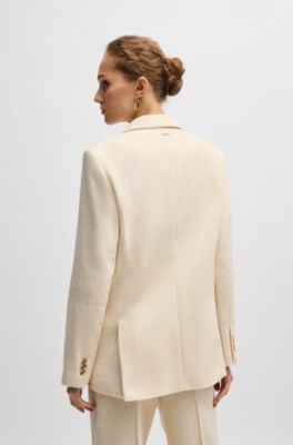 Relaxed-fit jacket in velvet corduroy, Natural