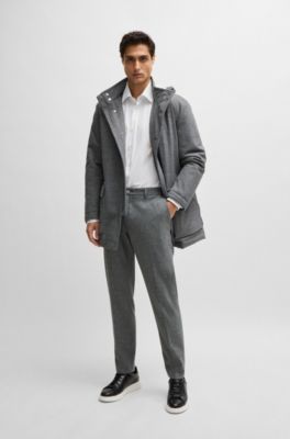 MANTEAU REGULAR DÉPERLANT EN FLANELLE STRETCH