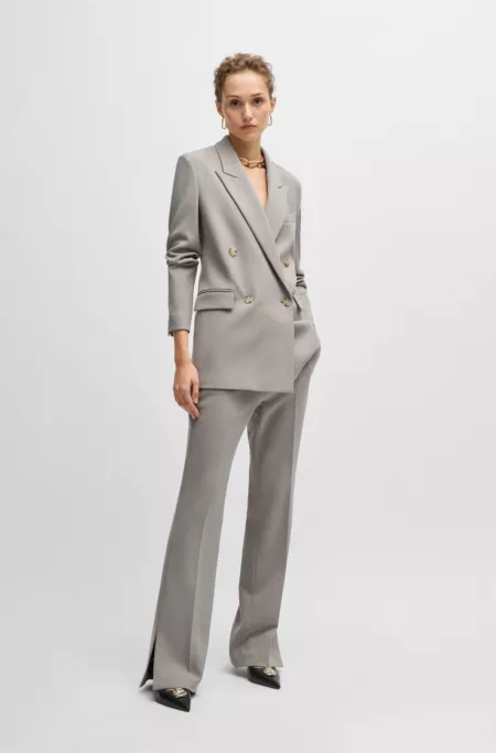 Regular-fit jacket with double-breasted closure