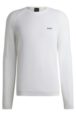 Active sweater with body mapping and moisture management, White