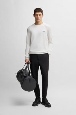 Active sweater with body mapping and moisture management, White