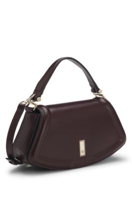 Ariell shoulder bag in leather, Dark Purple