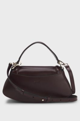 Ariell shoulder bag in leather, Dark Purple