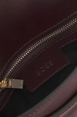 Ariell shoulder bag in leather, Dark Purple