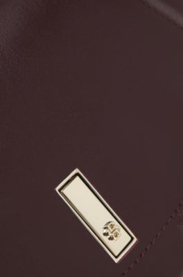Ariell shoulder bag in leather, Dark Purple