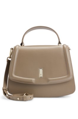 Sac à main en cuir avec anse et double monogramme B
