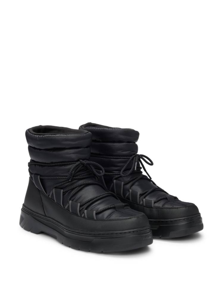 Artikel klicken und genauer betrachten! - Progressive HUGO Winter-Boots mit zeitgemäßer Schnürung. Die markanten Schuhe aus verschiedenen Materialien sind mit einer charakteristischen Sohle versehen. | im Online Shop kaufen