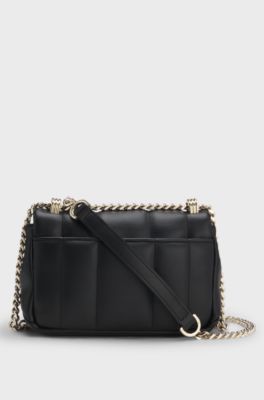 Quilted shoulder bag with Double B monogram trim, Black