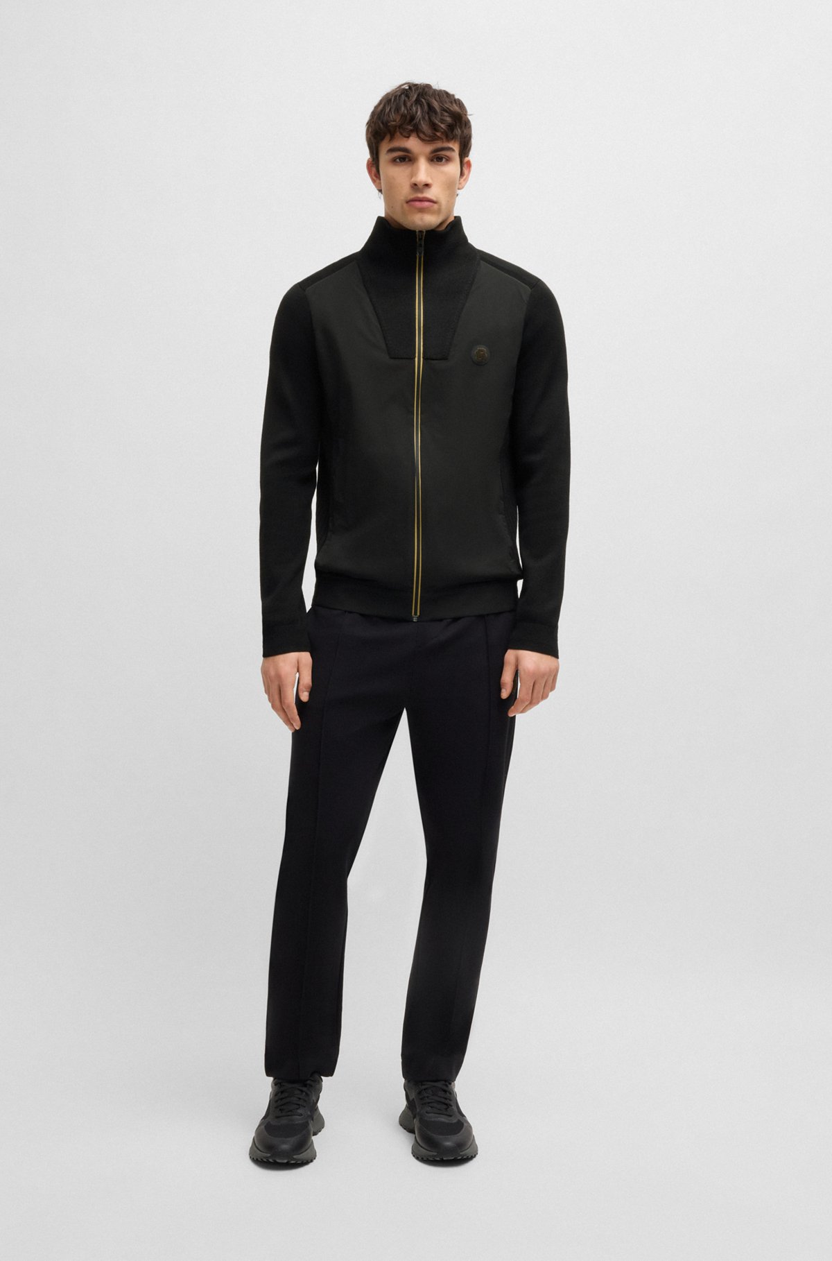 BOSS - Knitted jacket with Double B monogram - Black BOSS - Knitted jacket with Double B monogram - Black