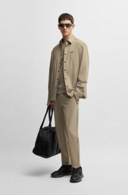 Seamless-knit sweater with perforated details, Beige