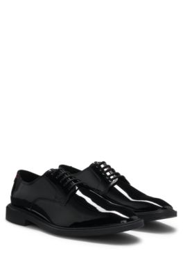 HUGO Derby lace up shoes in patent leather Black