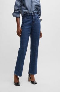 Slim-fit jeans van comfortabel diepblauw stretchdenim, Blauw