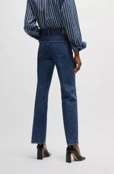 Slim-fit jeans in deep-blue comfort-stretch denim