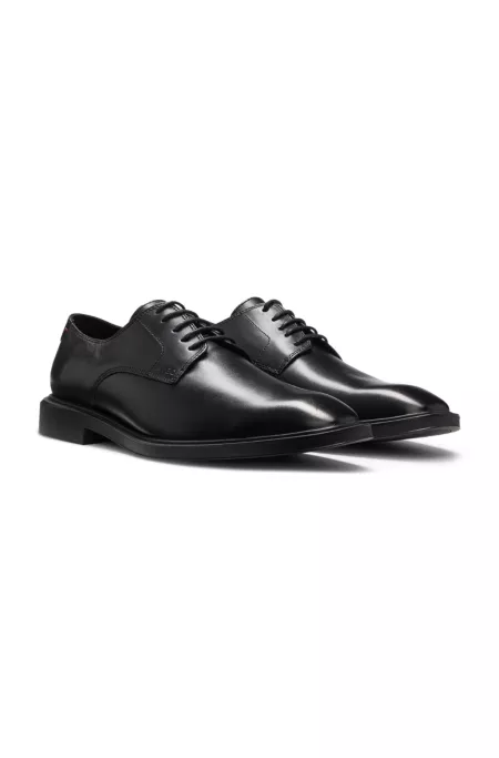 Leather Derby shoes with embossed logo