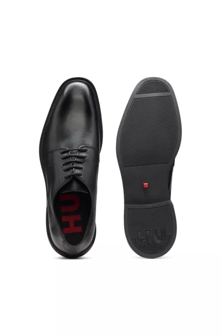 Leather Derby shoes with embossed logo