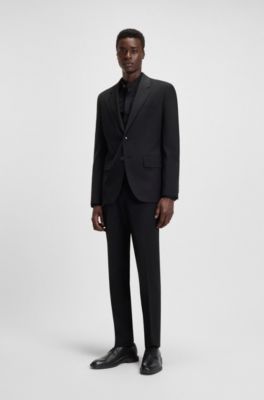 Leather Derby shoes with embossed logo, Black