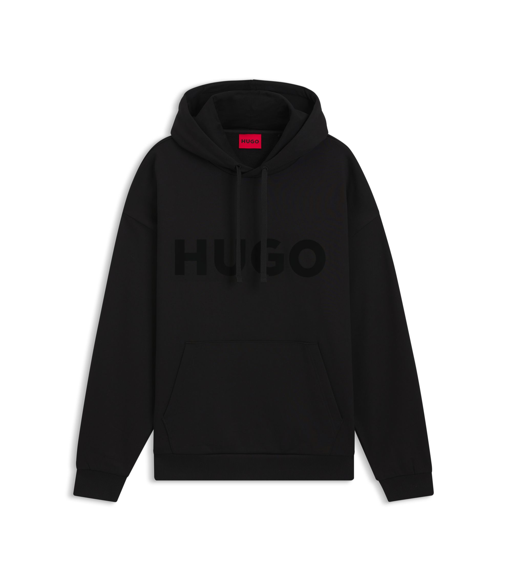 【☆漂う高級感☆】hugo boss パーカー 黒 XL バックロゴ お洒落度◎ HUGO - Oversized-fit hoodie in cotton terry with tonal logo