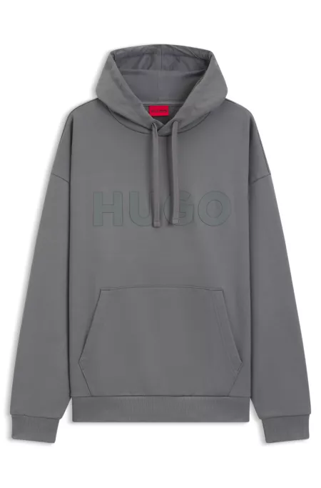 Oversized Hoodie aus Baumwoll-Terry mit reflektierendem Logo