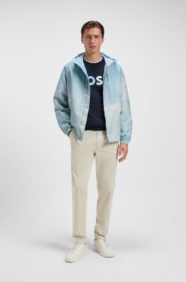 Water-repellent jacket with cloud artwork, Light Blue