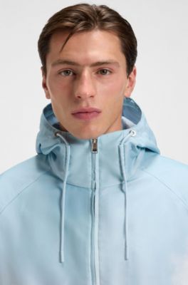 Water-repellent jacket with cloud artwork, Light Blue
