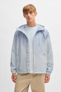 Water-repellent jacket with cloud artwork, Light Blue