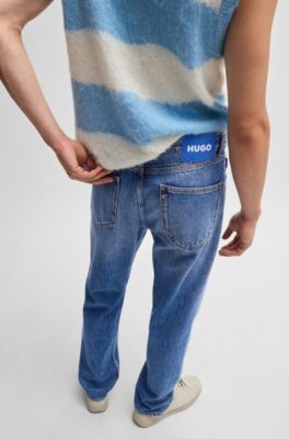 BISOWN ダークブルーデニムストレートパンツ