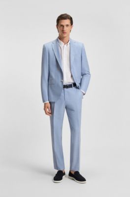 Regular-fit button-down shirt in linen, White