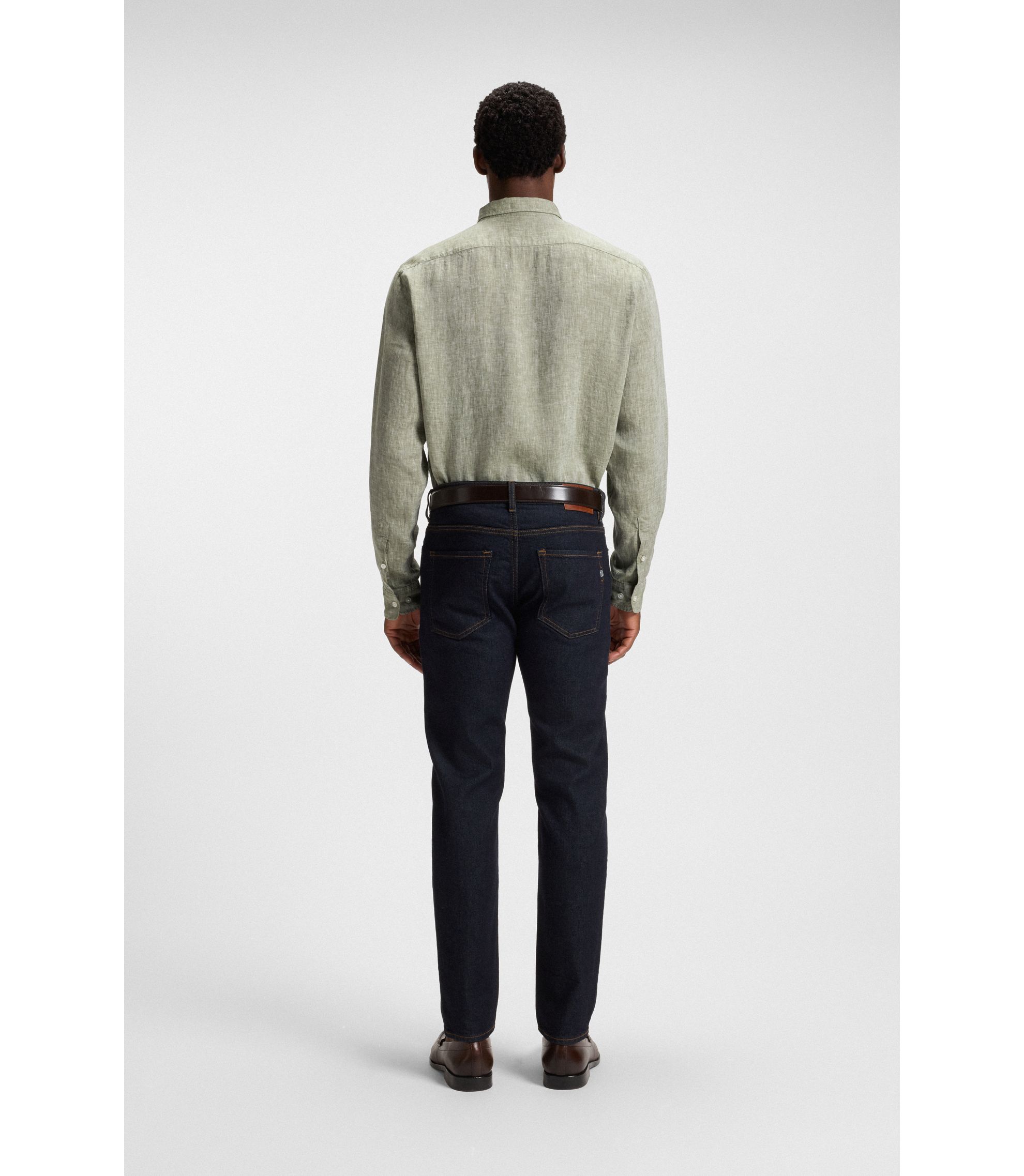 BOSS - レギュラーフィット ボタンダウンシャツ リネン - ライト