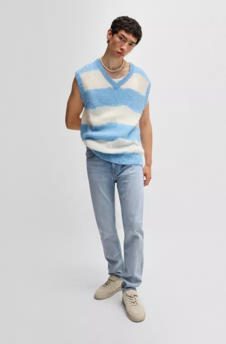 Slim-fit jeans in blue stonewashed denim