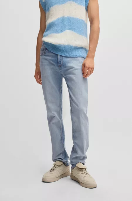 Slim-fit jeans in blue stonewashed denim