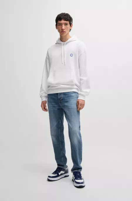 Tapered-fit jeans in blue stonewashed denim