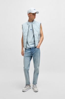Tapered-fit jeans in bright-blue stretch denim, Light Blue