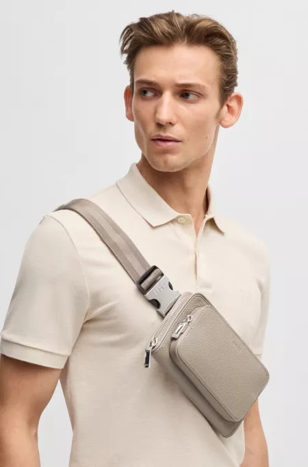 Italian-leather crossbody bag with signature trims