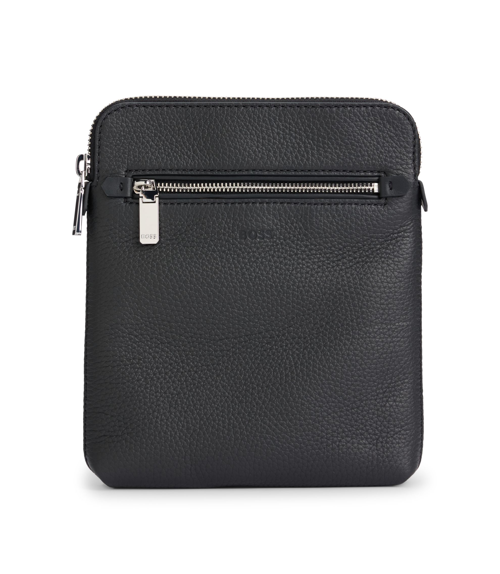 Umhängetasche aus italienischem Leder mit Logo-Prägung