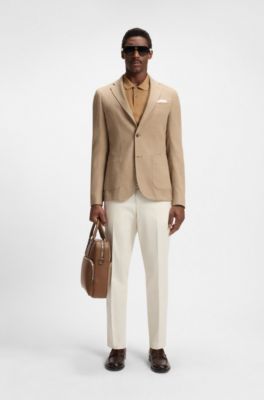 Grained-leather document case with embossed logo, Brown