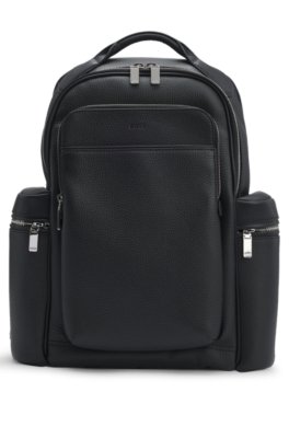 Sac à dos multipoches en cuir italien avec finitions emblématiques